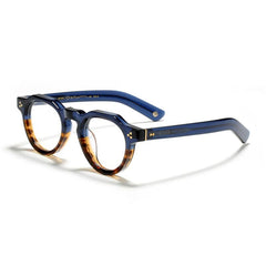 Dean Vintage Acetate Eyeglasses Frame Round Frames Southood Blue Leopard