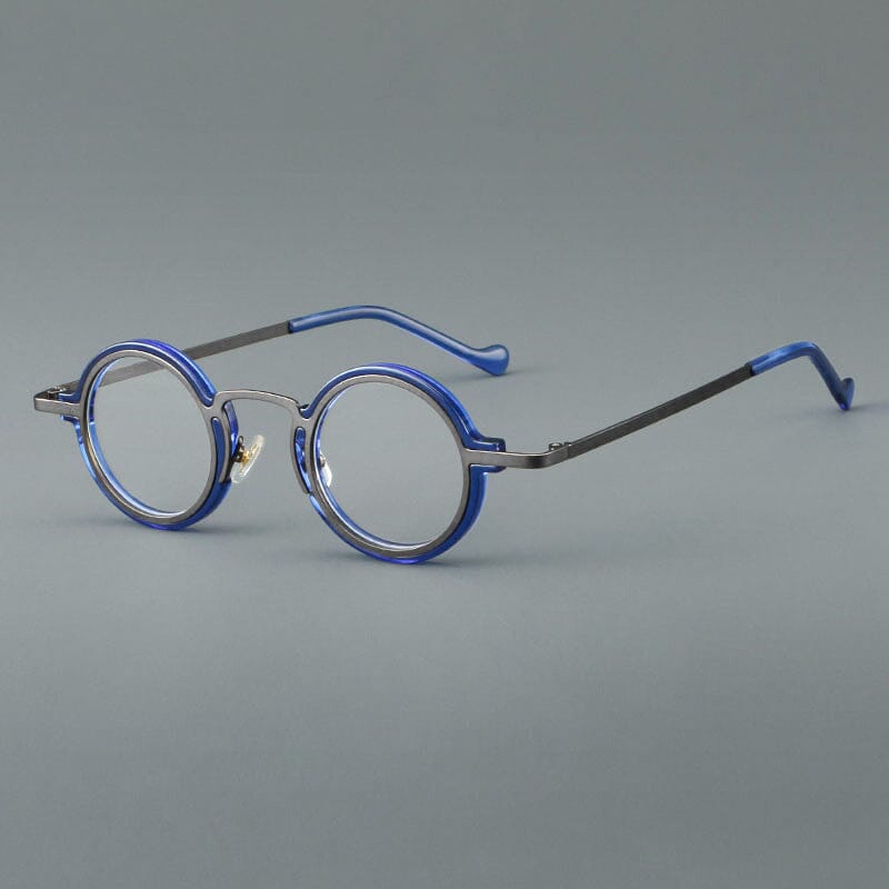 Denver Acetate Glasses Frame Round Frames Southood Gun Blue