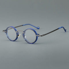 Denver Acetate Glasses Frame Round Frames Southood Gun Blue