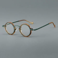 Denver Acetate Glasses Frame Round Frames Southood Leopard Green