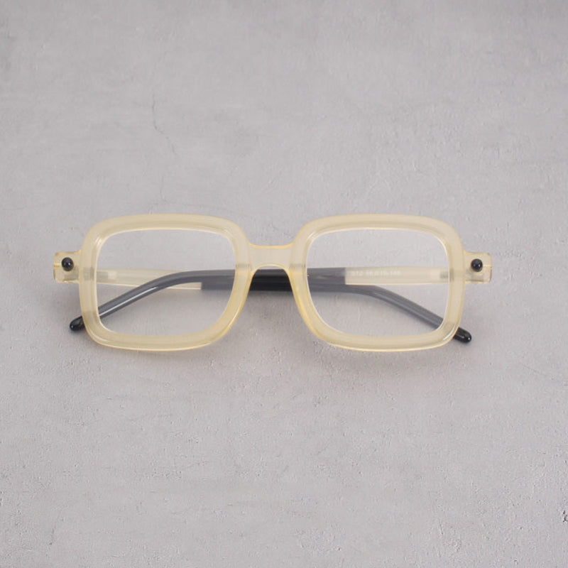 Des Vintage Black Square Glasses Frame Rectangle Frames Southood yellow clear