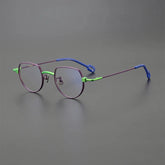 Desire Titanium Geometric Glasses Frame Geometric Frames Southood Purple green