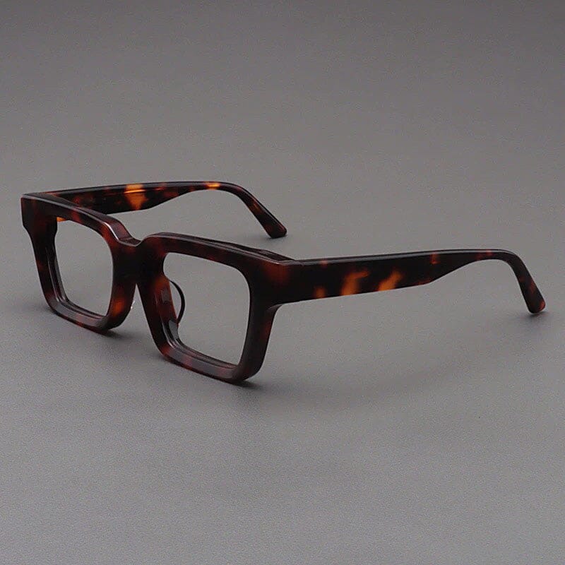 Dino Acetate Rectangle Glasses Frame Rectangle Frames Southood Leopard