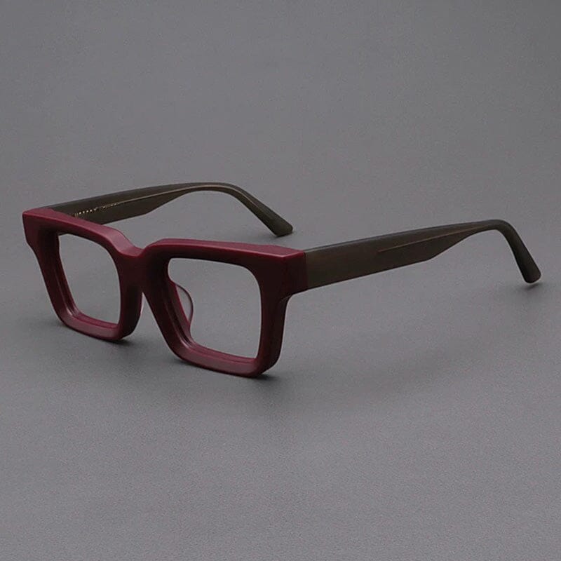 Dino Acetate Rectangle Glasses Frame Rectangle Frames Southood Red Green