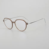 Donnalyn Ultra light Titanium Geometric Glasses Frame Geometric Frames Southood Clear tea