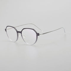 Donnalyn Ultra light Titanium Geometric Glasses Frame Geometric Frames Southood Gradient gray