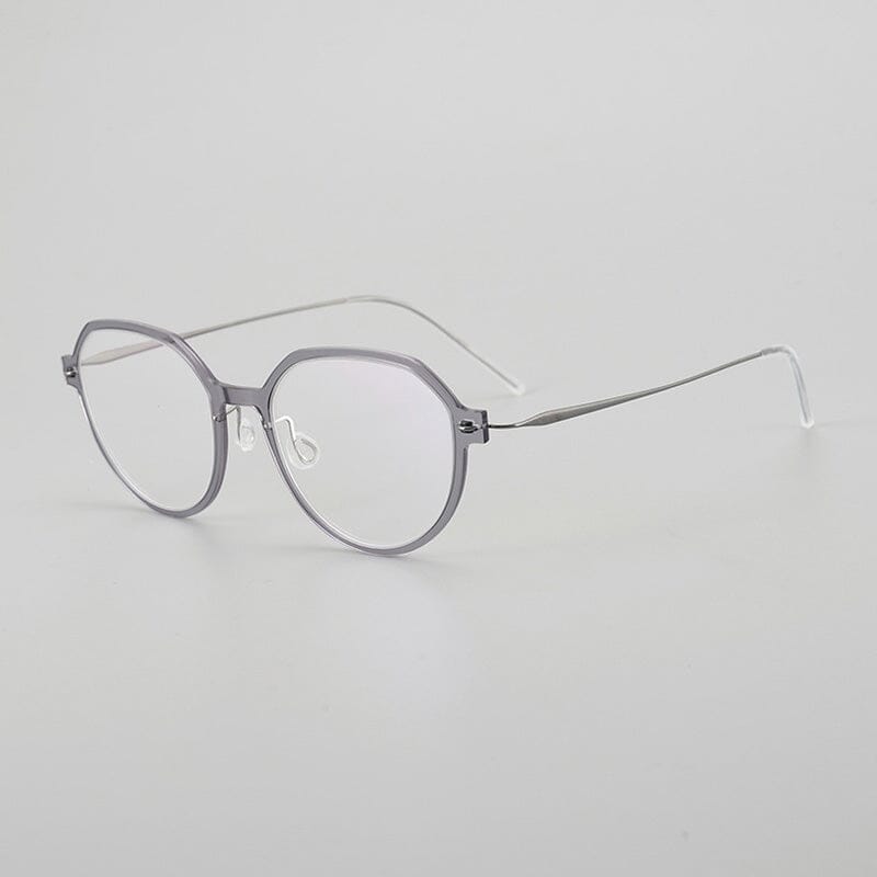 Donnalyn Ultra light Titanium Geometric Glasses Frame Geometric Frames Southood Light gray