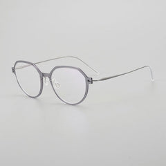 Donnalyn Ultra light Titanium Geometric Glasses Frame Geometric Frames Southood Light gray