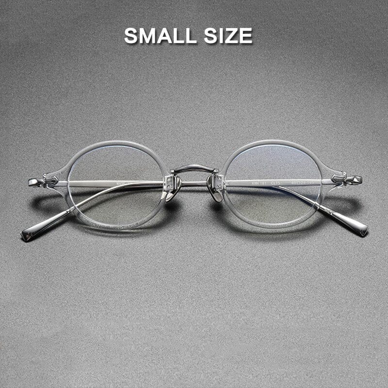 Drew Round Titanium Glasses Frame Round Frames Southood Clear Small
