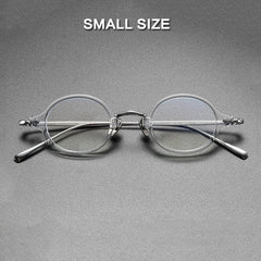 Drew Round Titanium Glasses Frame Round Frames Southood Clear Small
