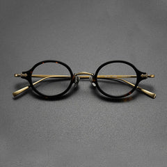Drew Round Titanium Glasses Frame Round Frames Southood Leopard Small