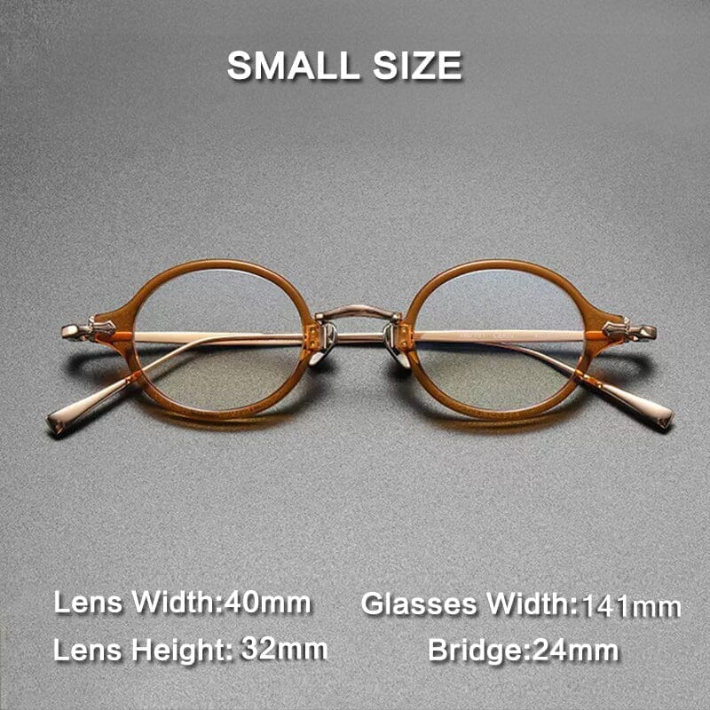 Drew Round Titanium Glasses Frame Round Frames Southood Tea Small