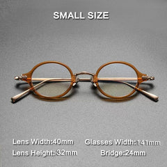 Drew Round Titanium Glasses Frame Round Frames Southood Tea Small