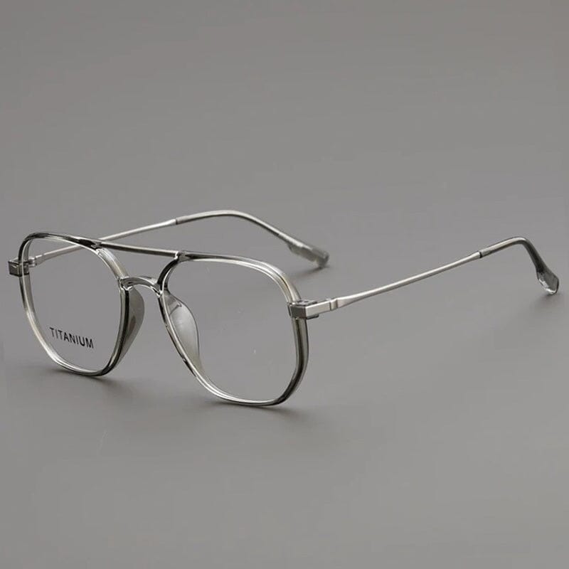 Ean Vintage TR90 Titanium Eyeglasses Frame Aviator Frames Southood Light Gray