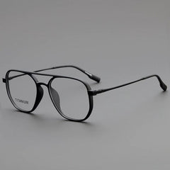 Ean Vintage TR90 Titanium Eyeglasses Frame Aviator Frames Southood Matte Black