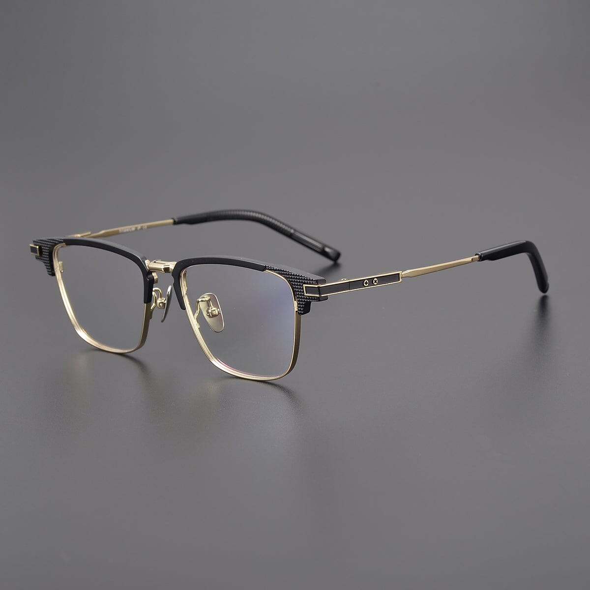 Eboney Titanium Square Glasses Frame Rectangle Frames Southood Black Gold