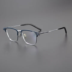 Eboney Titanium Square Glasses Frame Rectangle Frames Southood Blue Silver