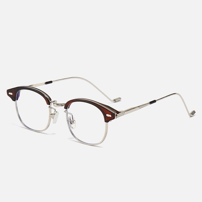 Ed Ultralight Square Half Glasses Frames Rectangle Frames Southood Tea Silver
