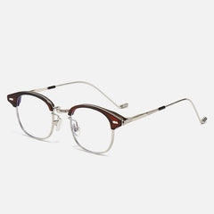 Ed Ultralight Square Half Glasses Frames Rectangle Frames Southood Tea Silver