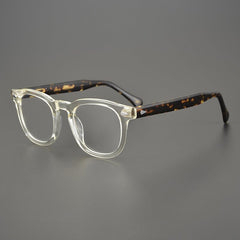 Eddy Rectangle Acetate Glasses Frame Rectangle Frames Southood Yellow Leopard