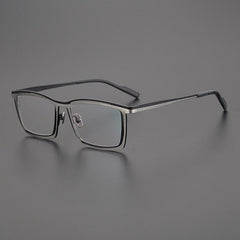 Edwy Square Titanium Glasses Frame Rectangle Frames Southood Gray Black