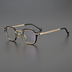 Egon Titanium Acetate Glasses Frame Rectangle Frames Southood Black gold