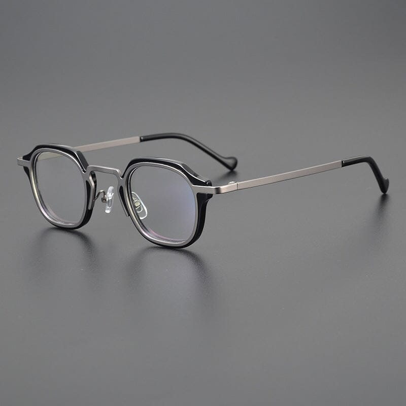 Egon Titanium Acetate Glasses Frame Rectangle Frames Southood Black gun