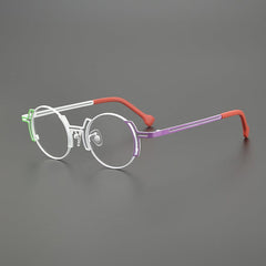 Eiko Niche Designer Titanium Glasses Frame Round Frames Southood White Purple