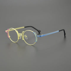 Eiko Niche Designer Titanium Glasses Frame Round Frames Southood Yellow Blue