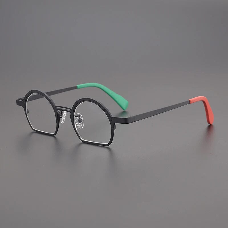 Ellison Retro Round Titanium Optical Glasses Frames Round Frames Southood Black