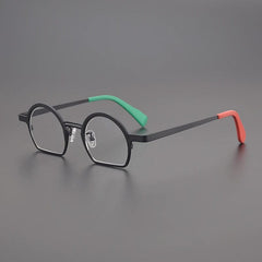 Ellison Retro Round Titanium Optical Glasses Frames Round Frames Southood Black