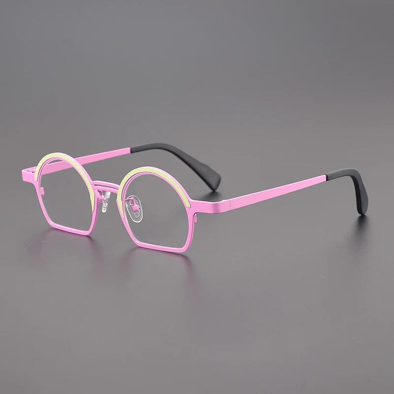 Ellison Retro Round Titanium Optical Glasses Frames Round Frames Southood Green Pink
