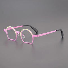 Ellison Retro Round Titanium Optical Glasses Frames Round Frames Southood Green Pink