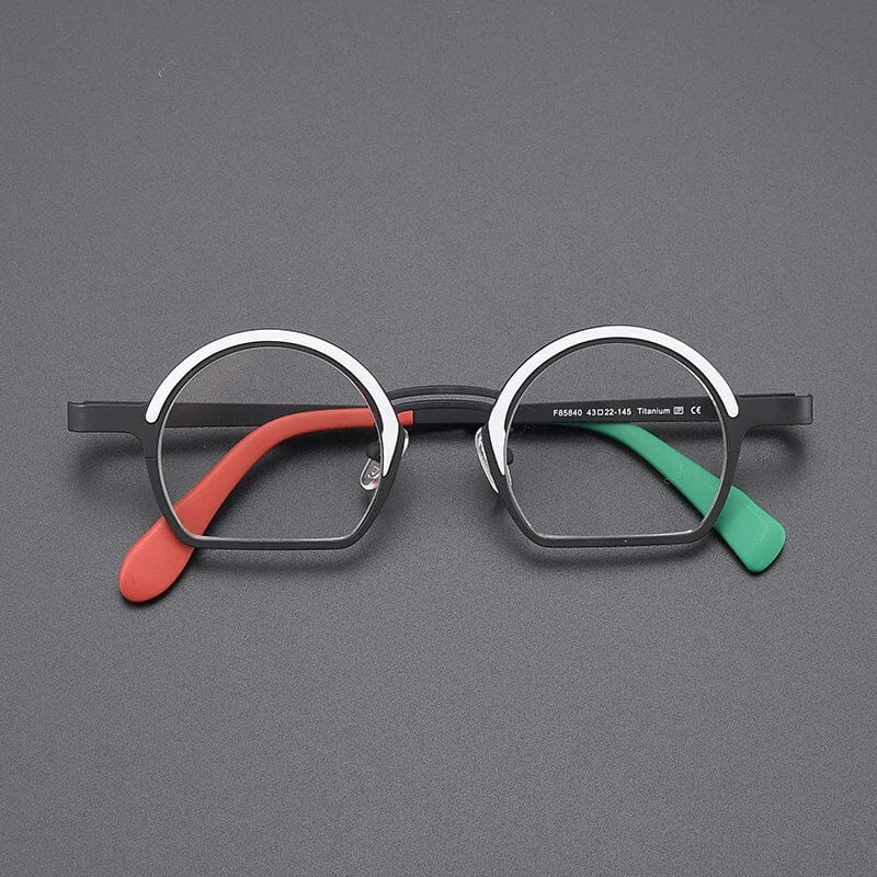 Ellison Retro Round Titanium Optical Glasses Frames Round Frames Southood White Black