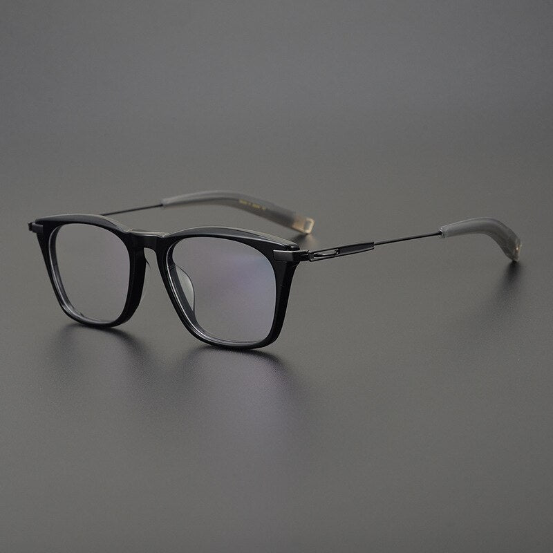 Eran Vintage Acetate Square Glasses Frame Rectangle Frames Southood Black
