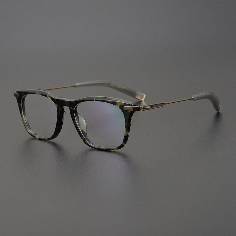 Eran Vintage Acetate Square Glasses Frame Rectangle Frames Southood Leopard