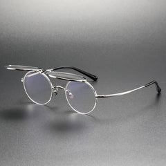 Esmund Titanium Round Glasses Frame Round Frames Southood Silver