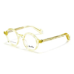 Evan Vintage Acetate Eyeglasses Frame Round Frames Southood Clear Yellow