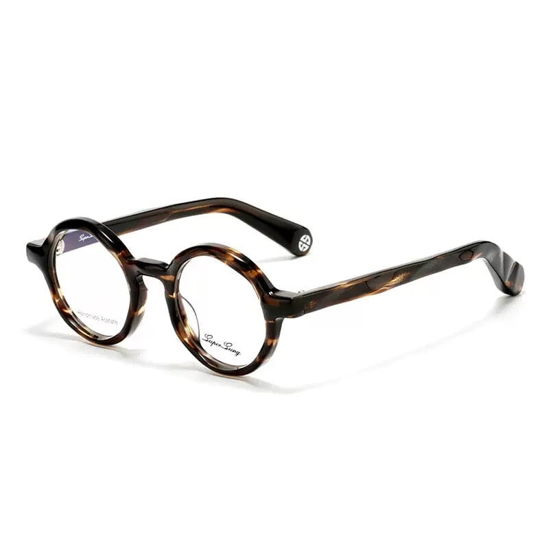 Evan Vintage Acetate Eyeglasses Frame Round Frames Southood Leopard