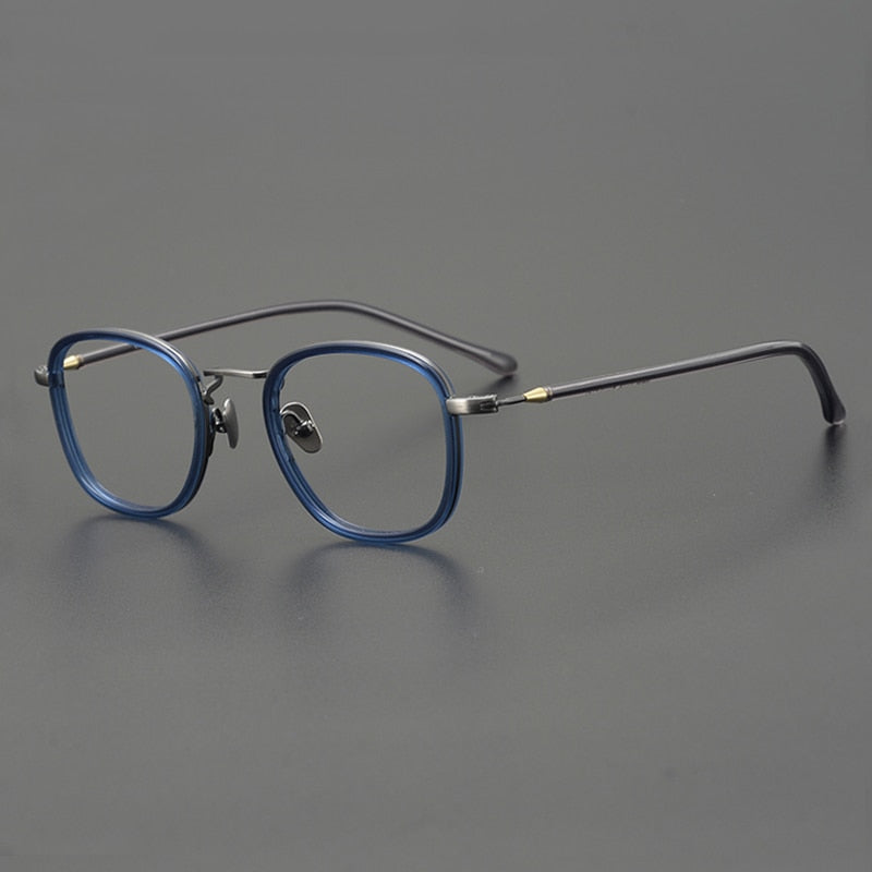 Faaiz Vintage Acetate Eyeglasses Frame Rectangle Frames Southood Blue