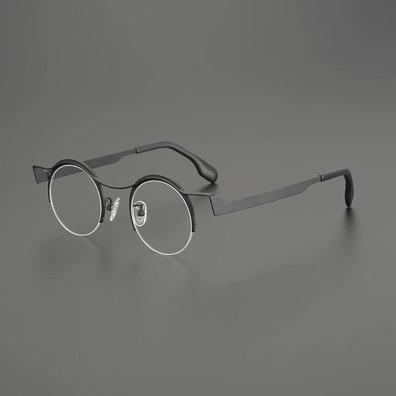 Fair Round Ultralight Titanium Glasses Frame Round Frames Southood Black