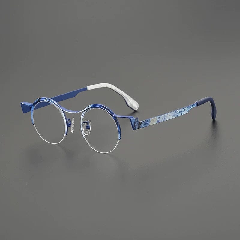 Fair Round Ultralight Titanium Glasses Frame Round Frames Southood Blue