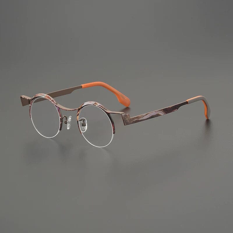 Fair Round Ultralight Titanium Glasses Frame Round Frames Southood Brown