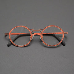 Faizah Niche Designer Titanium Glasses Frame Round Frames Southood Matte Red