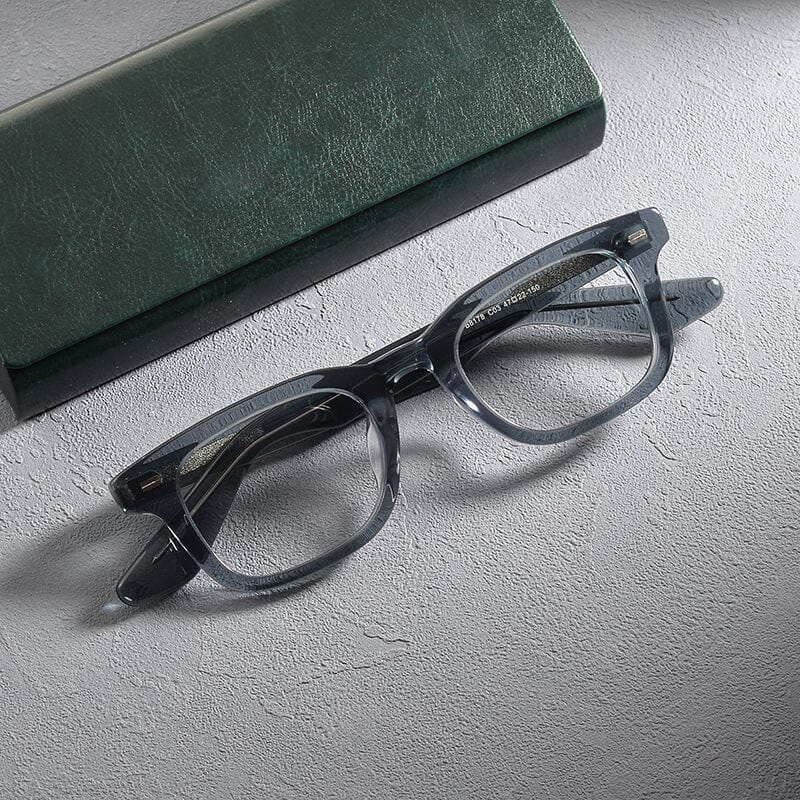 Fane Retro Rectangle Acetate Glasses Frame Rectangle Frames Southood Blue