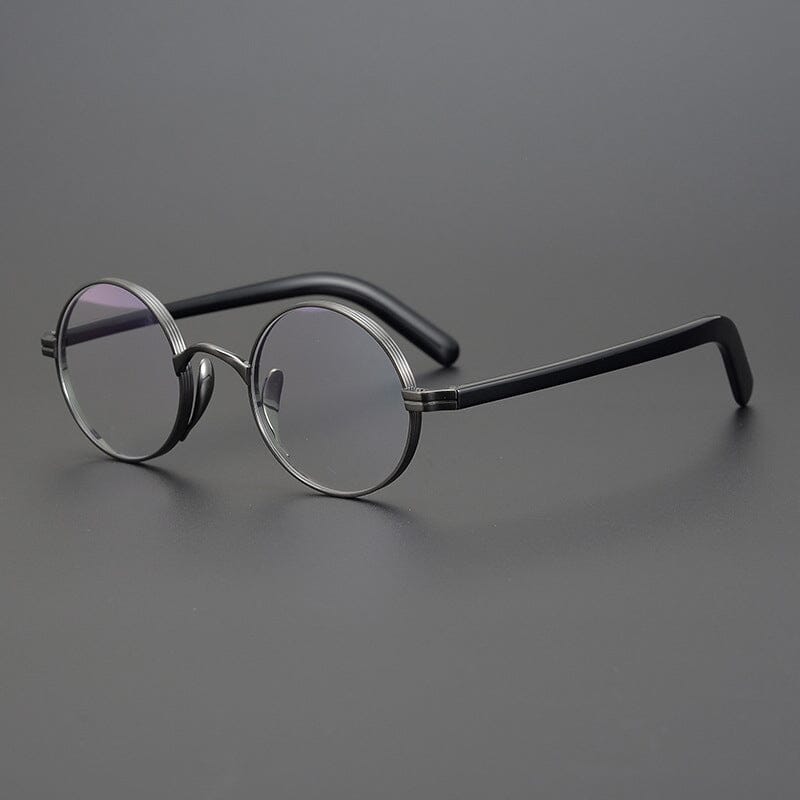 Farid Handmade Round Glasses Frame Round Frames Southood Black gun