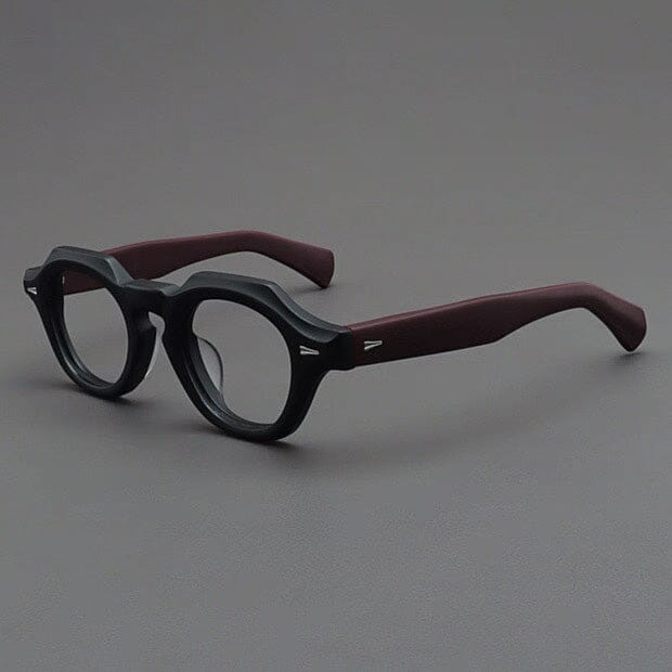 Felton Vintage Acetate Glasses Frame Geometric Frames Southood Matte Black Red