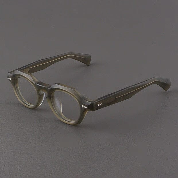 Felton Vintage Acetate Glasses Frame Geometric Frames Southood Matte Gray Green