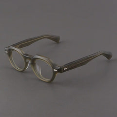 Felton Vintage Acetate Glasses Frame Geometric Frames Southood Matte Gray Green