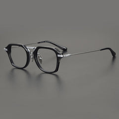 Fezell Titanium Acetate Eyeglasses Frame Rectangle Frames Southood Black